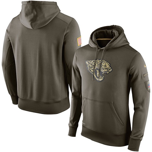 NFL Men's Jacksonville Jaguars Nike Olive Salute To Service KO Performance Hoodie